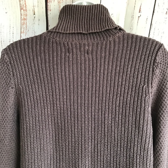 Lou & Grey Waffle Knit Dark Chocolate Cowl Neck Rayon Blend Sweater - Picture 14 of 16